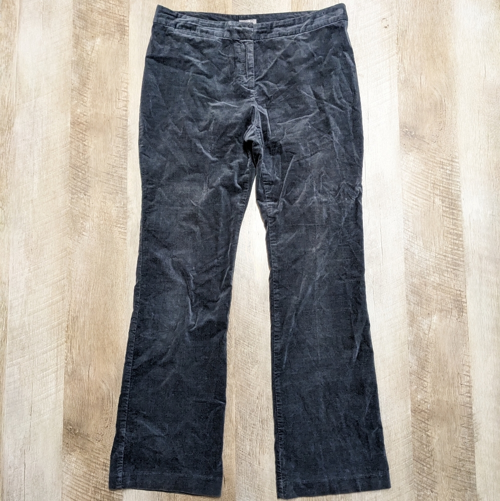 J. Jill Charcoal Gray Velvet Flared Pants - Picture 8 of 12